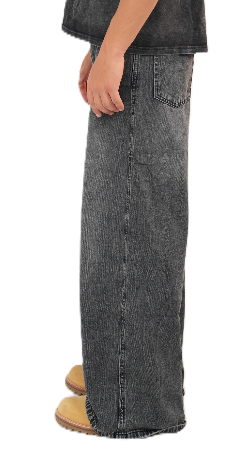 Wide leg grey denim (male cut)
