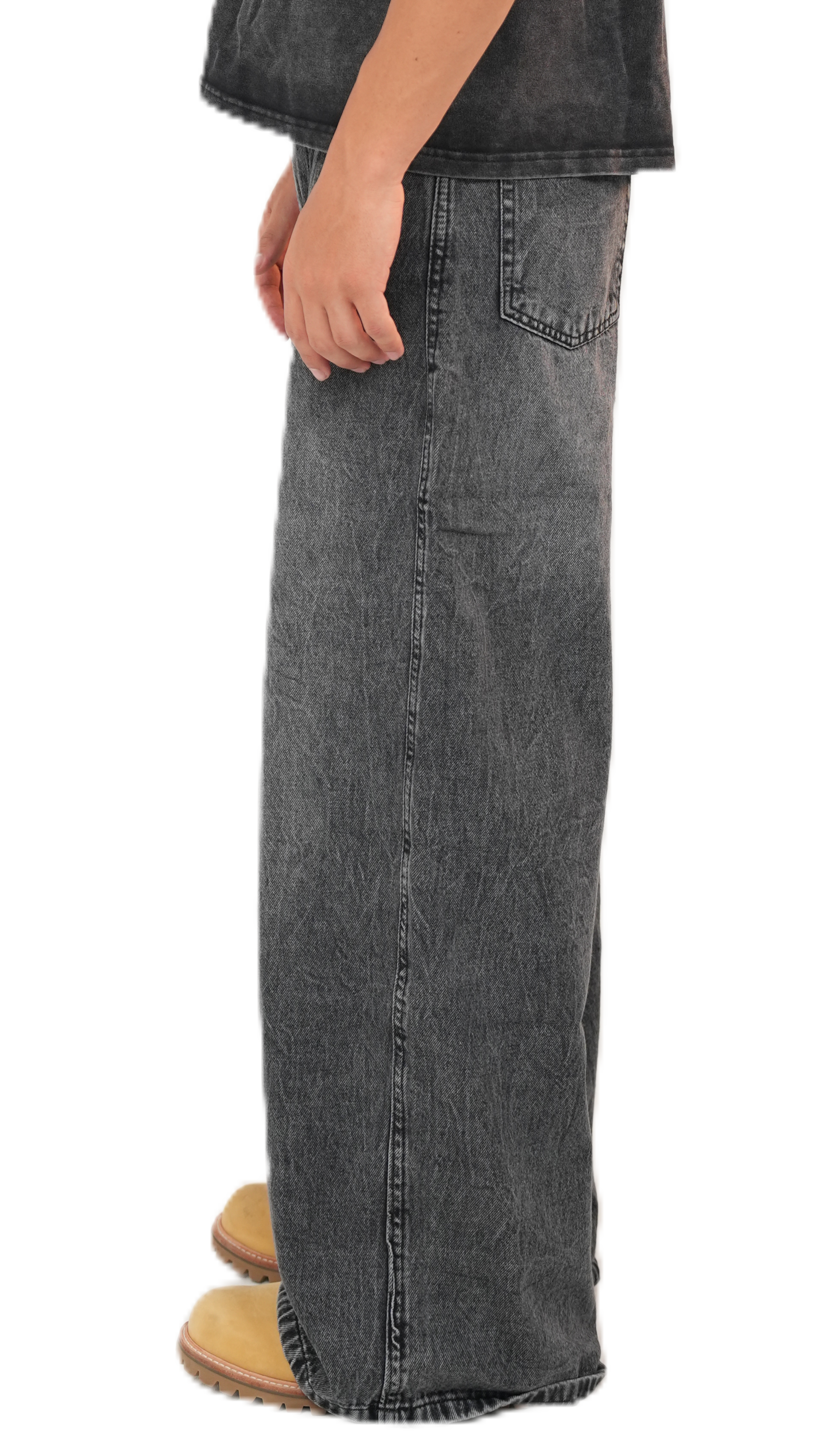 Wide leg grey denim (male cut)