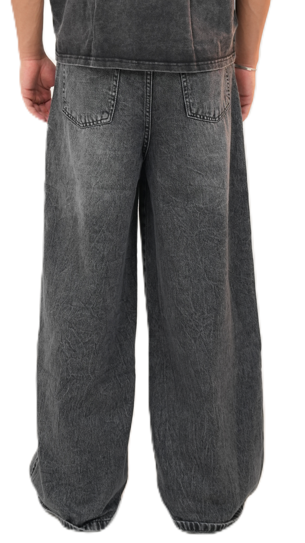 Wide leg grey denim (male cut)