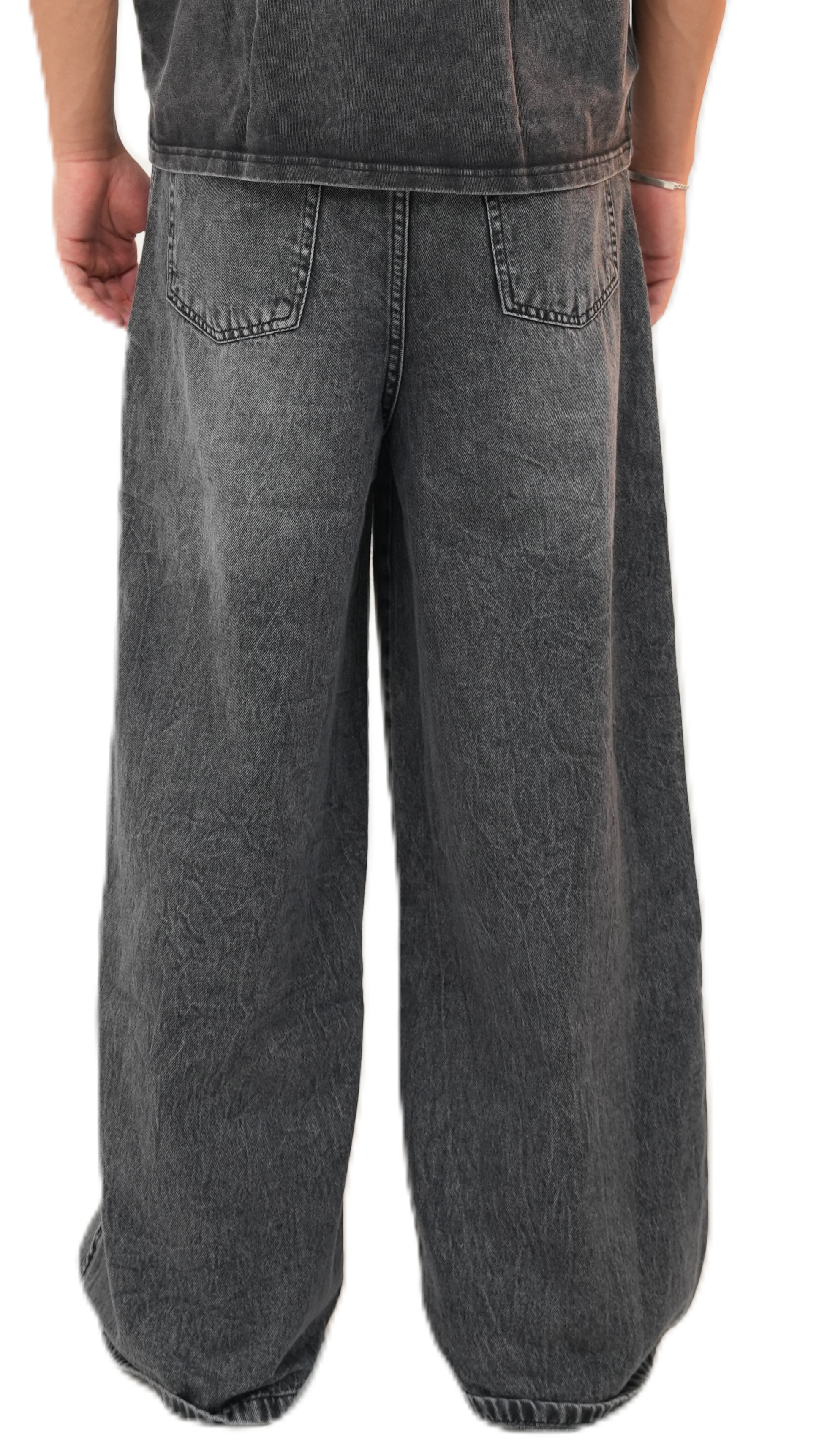 Wide leg grey denim (male cut)