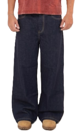 Stitched raw denim