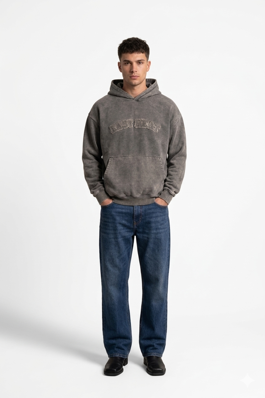 Vintage Washed Grey Hoodie