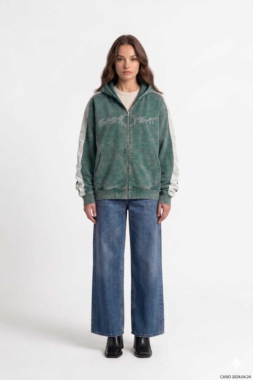 Vintage Washed Green Hoodie