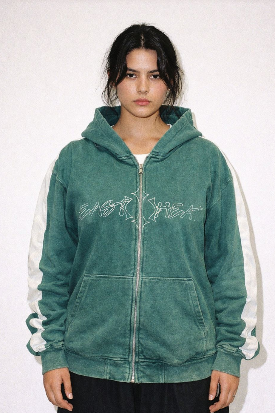 Vintage Washed Green Hoodie