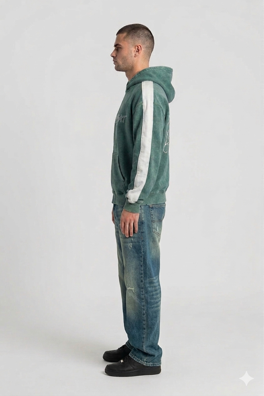 Vintage Washed Green Hoodie