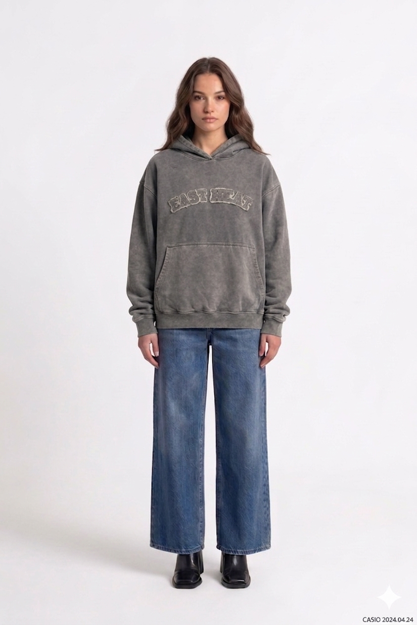 Vintage Washed Grey Hoodie